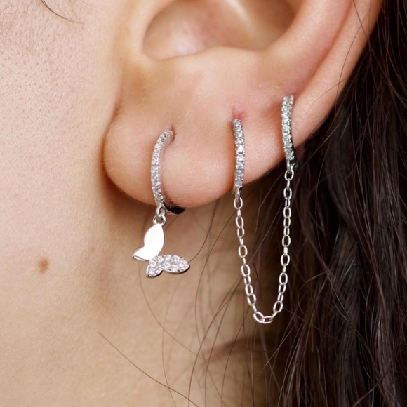 Kate Spade Elegant Silver Chain Hoop Earrings - Picture 4 of 4